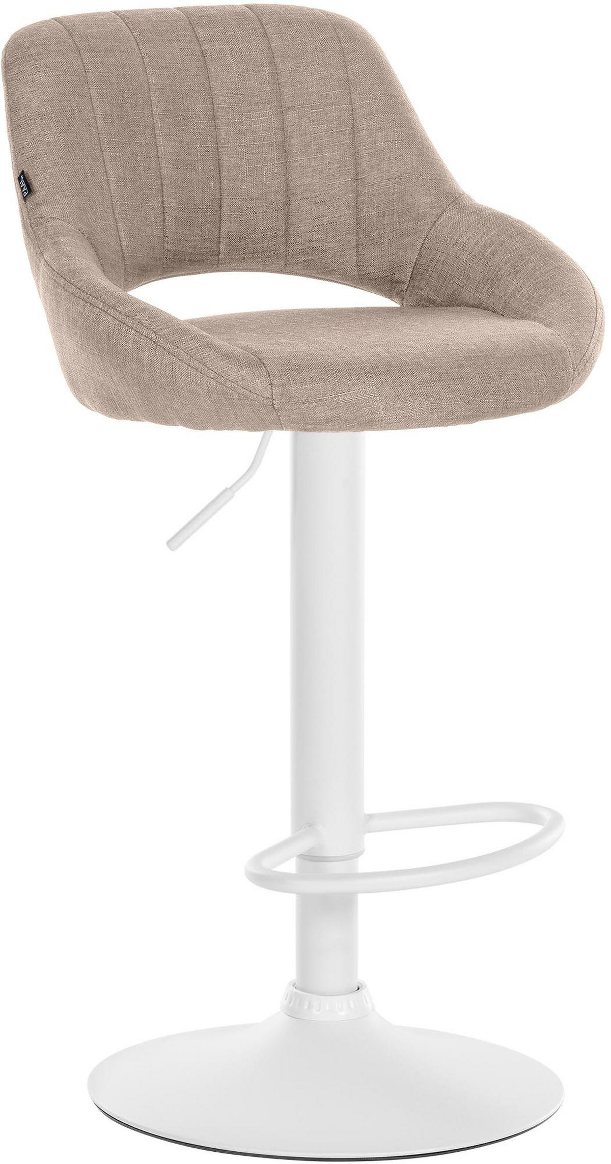 BARHOCKER Stoff Taupe - Taupe/Weiß, Textil/Metall (46.5/85/48cm) - CLP