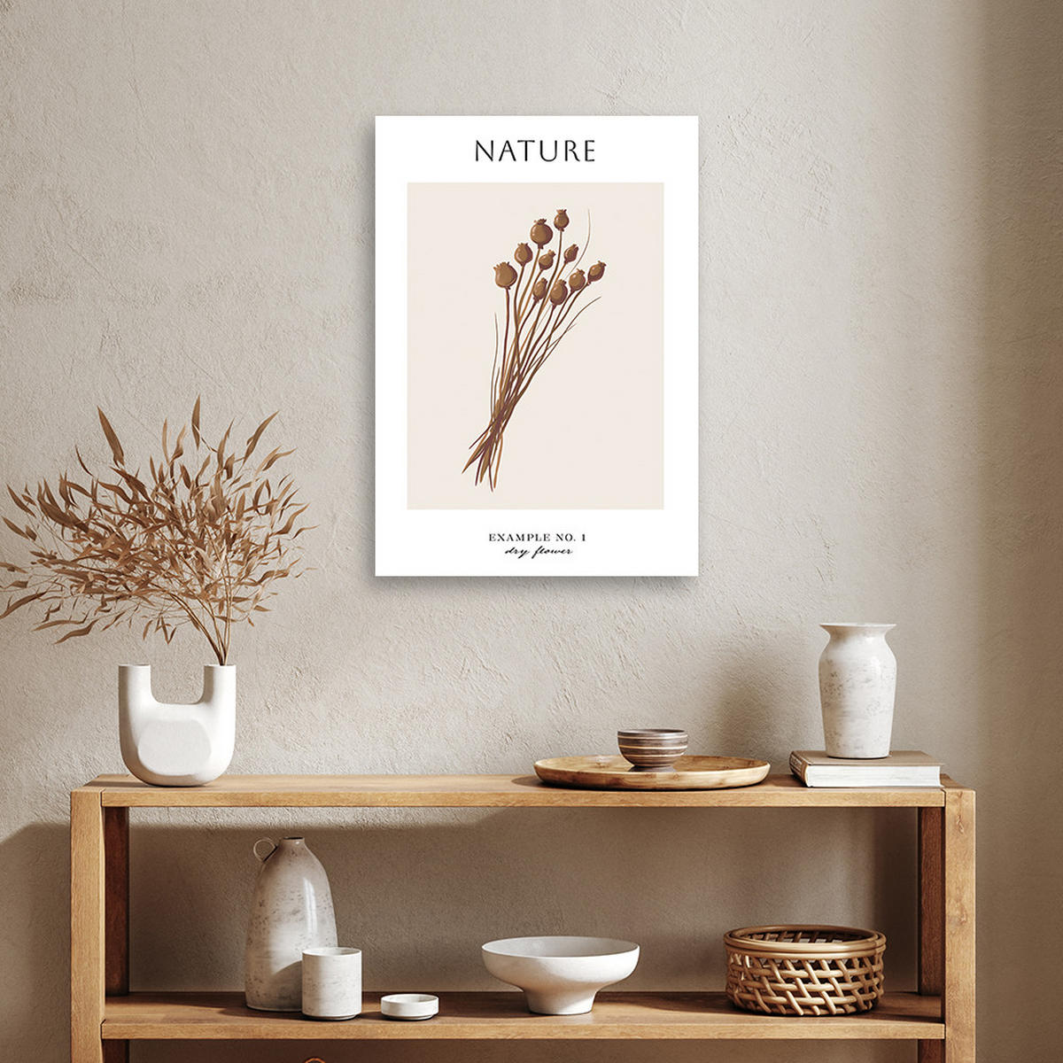 WANDBILD trockene blume natur - Beige, Textil (40/60cm) - Feeby