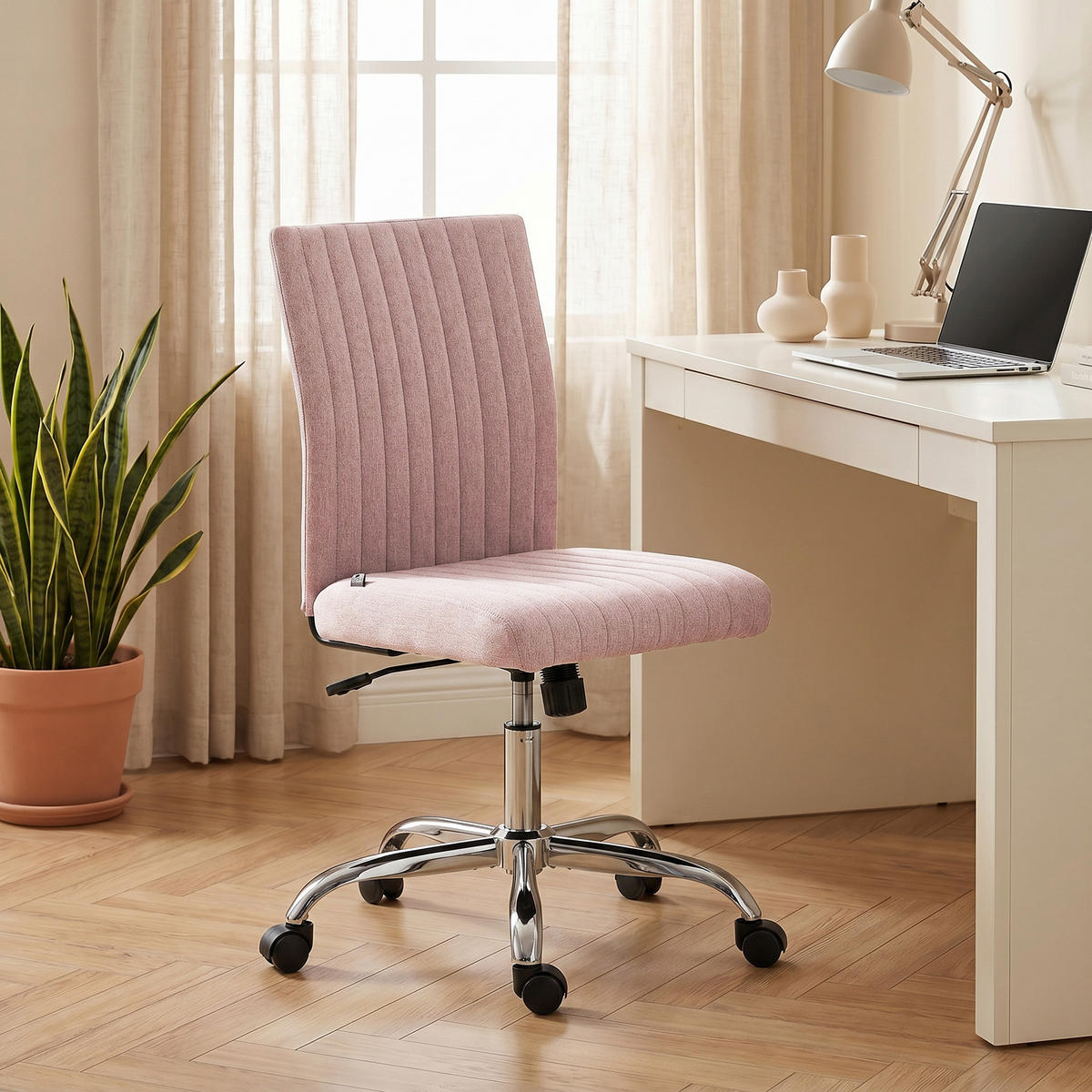 BÜROSTUHL Rosa 43/56/89-99 cm - Pink, Textil (56/99/43cm) - PANGIVO