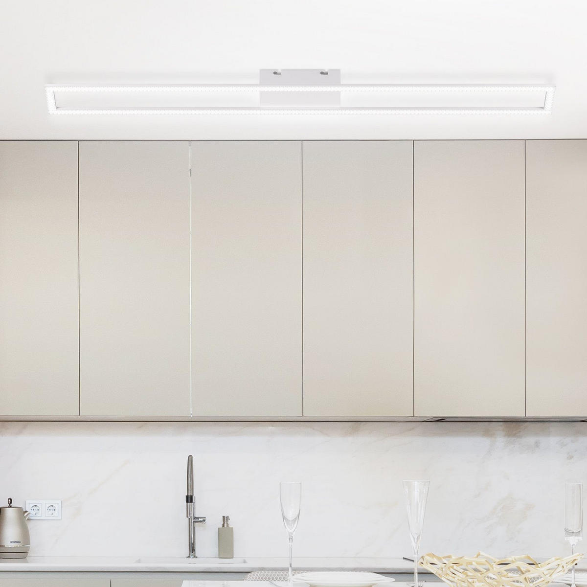LED-DECKENLEUCHTE Helga 108/11/5 cm - Weiß, Metall (108/11/5cm) - Nettlife
