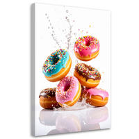 LEINWANDBILD Donuts Krapfen Süßigkeiten 40x60cm - Multicolor, Textil (40/60cm) - Feeby