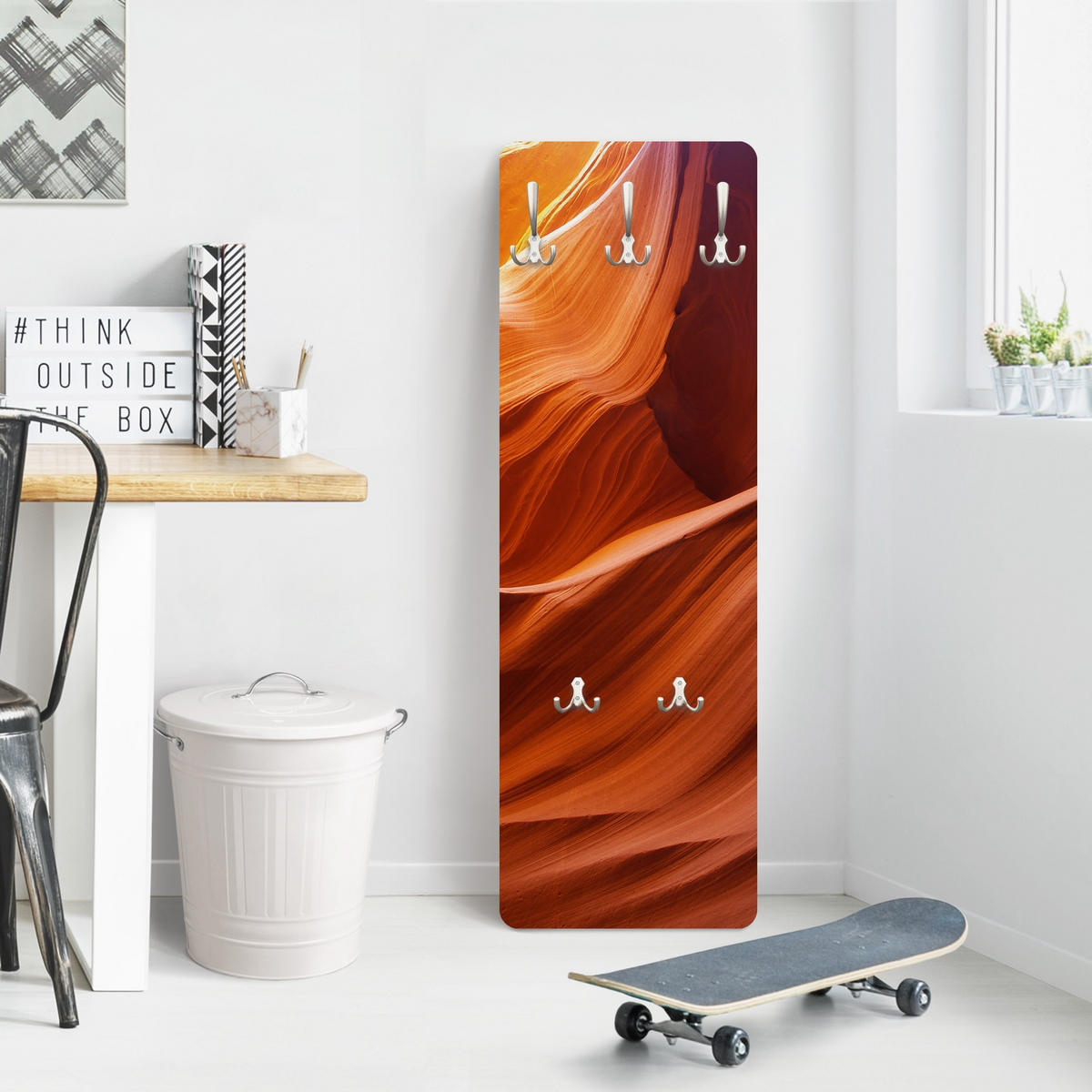 WANDGARDEROBE - Inner Canyon Rot 34/105 cm - Orange, Holzwerkstoff (34/105/1.6cm) - Bilderwelten