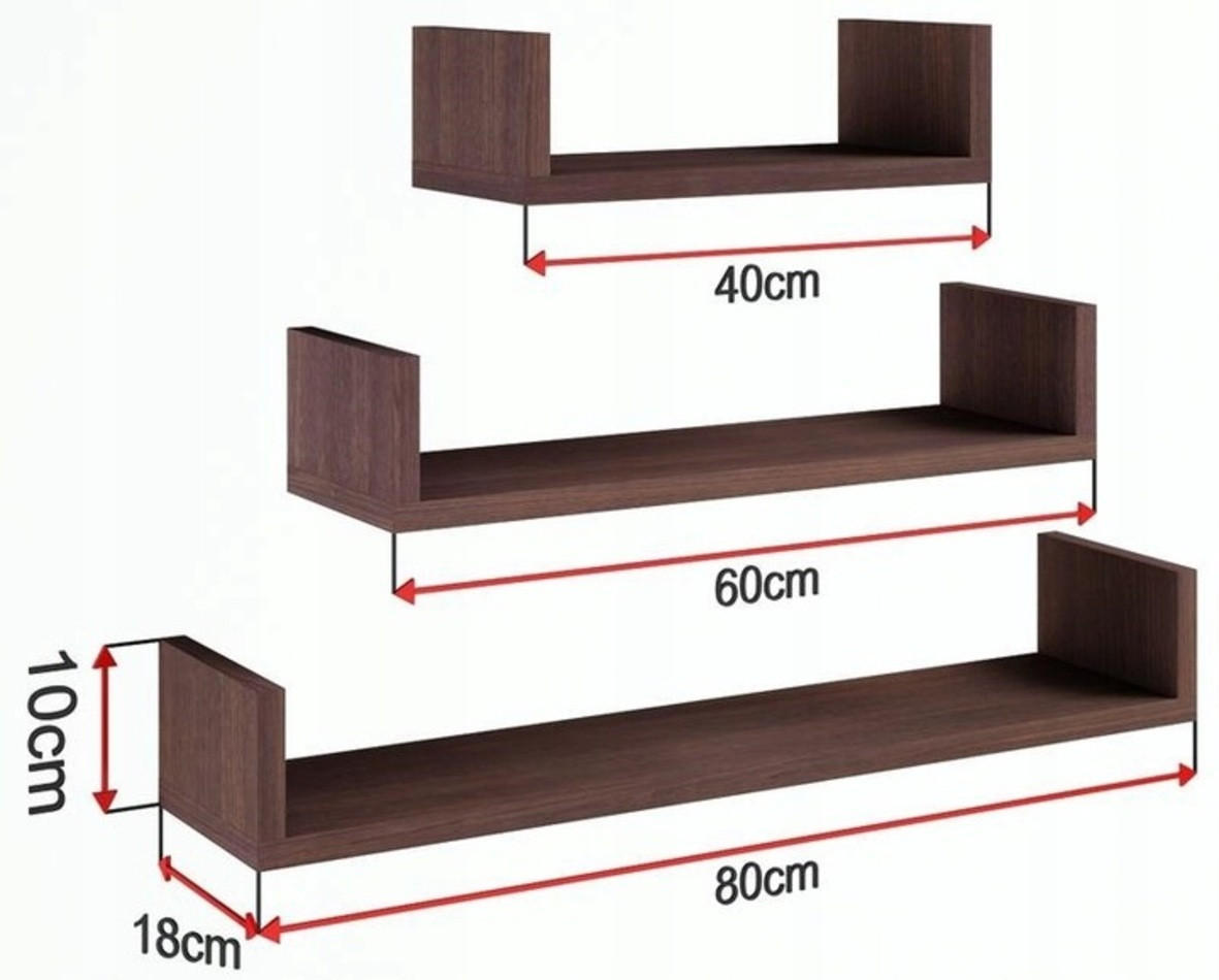 WANDREGAL EX3 GROẞ Wenge 3er-Set - Wengefarben, Holzwerkstoff (40/10/18cm) - Matkam Möbel