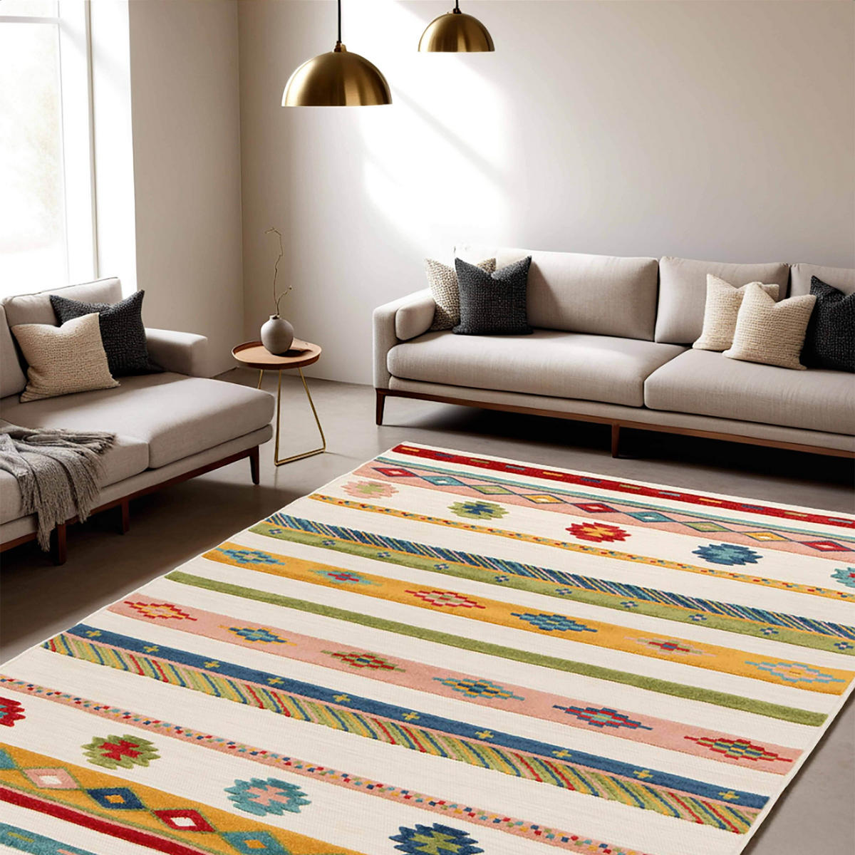 TEPPICH, Beige - Beige, Textil (160/230cm) - Oviala