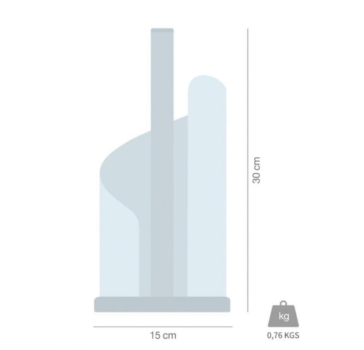 TOILETTENPAPIERHALTER , H 30 cm Ø 15 cm - Schwarz, Metall (15/30/15cm) - BELZ