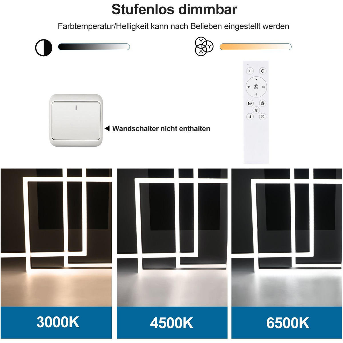 LED-DECKENLEUCHTE Lais 82/58/16 cm - Schwarz, Metall (82/58/16cm) - Nettlife