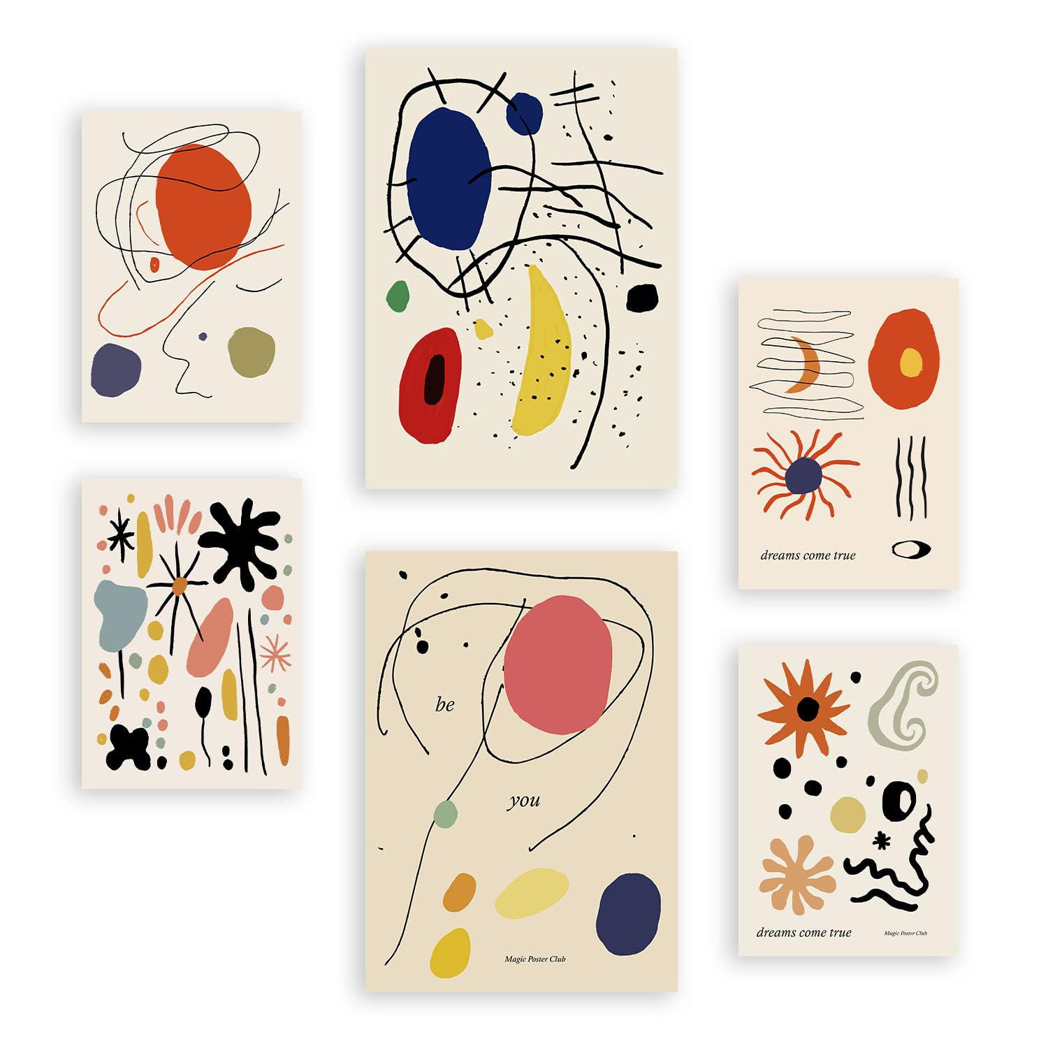 POSTER Set Mit 6 Zusammenfassung Picasso Matisse Inso A3 & A4 Rahmenlos - Klar, Papier (29/3cm) - Nacnic