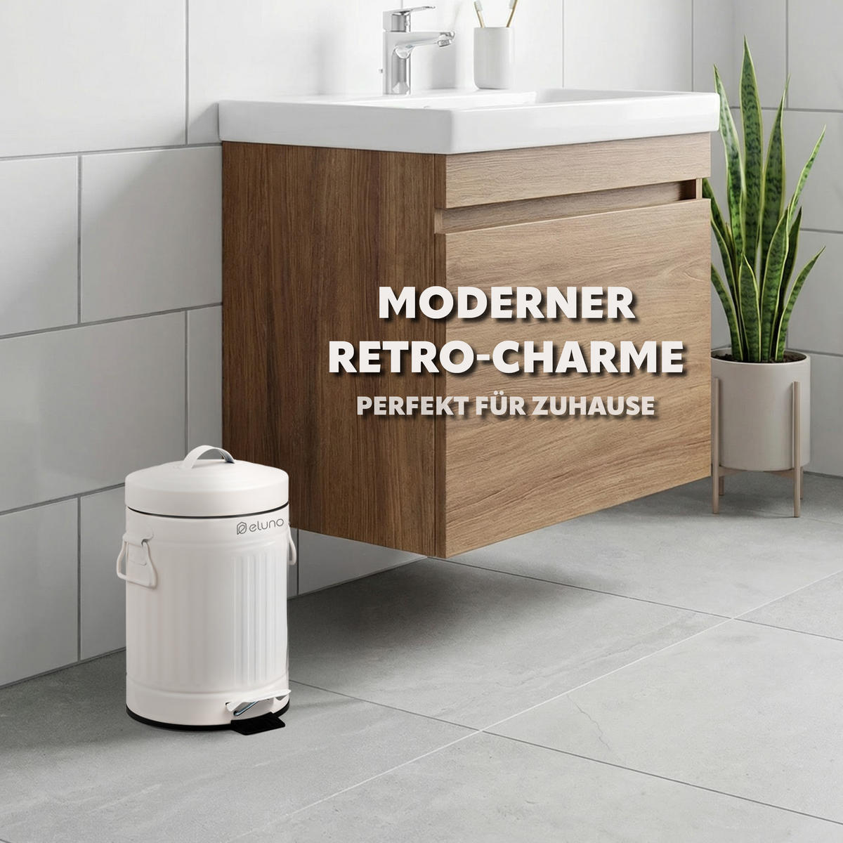 KOSMETIKEIMER 3 Liter, weiß, Metall - Weiß, Metall (17/27/20.5cm) - eluno