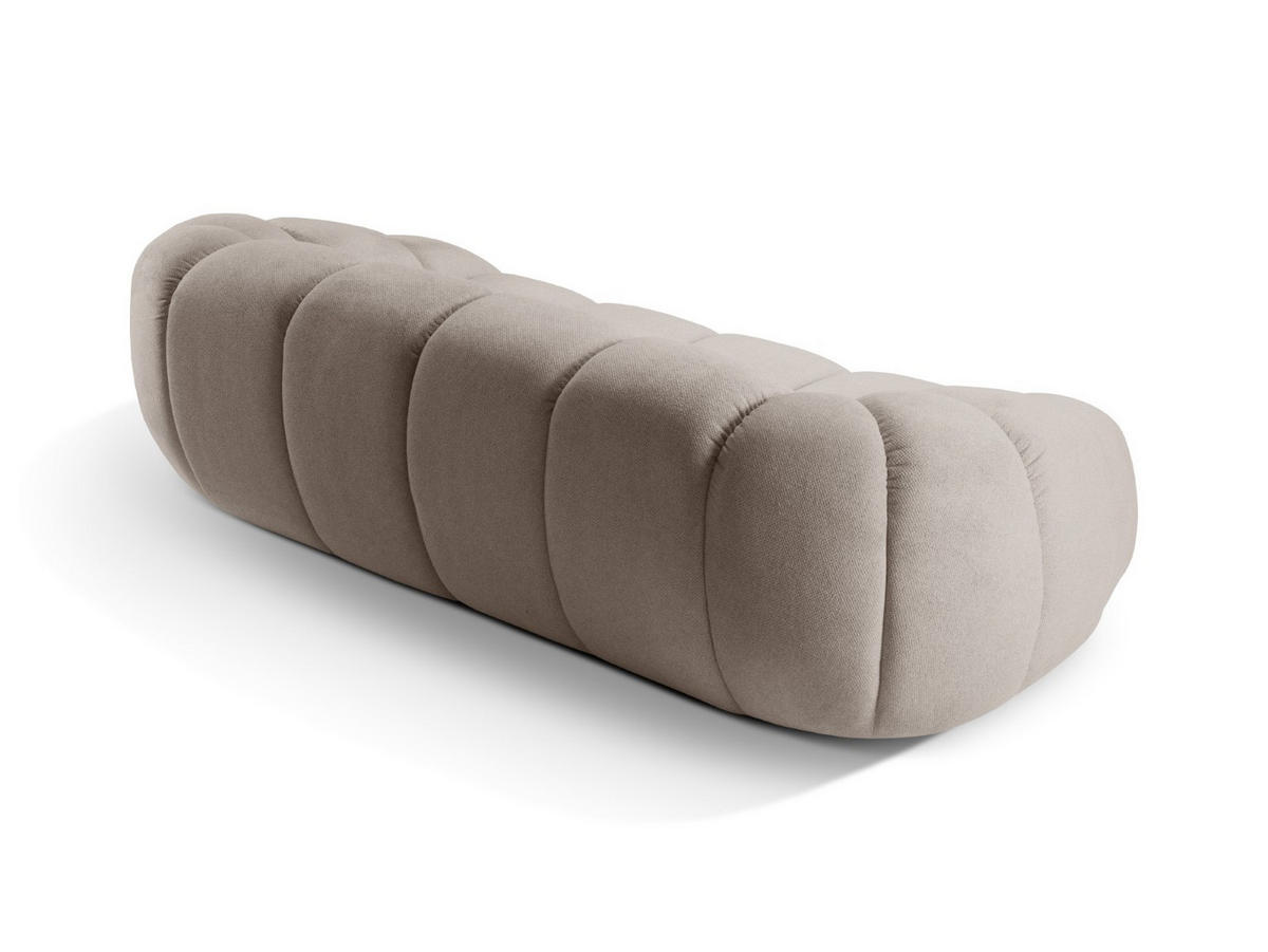 SOFA Diana aus Strukturierter Samt dunkelbeige 3 Sitzplätze - Mokka, Textil (114/72/234cm) - Micadoni