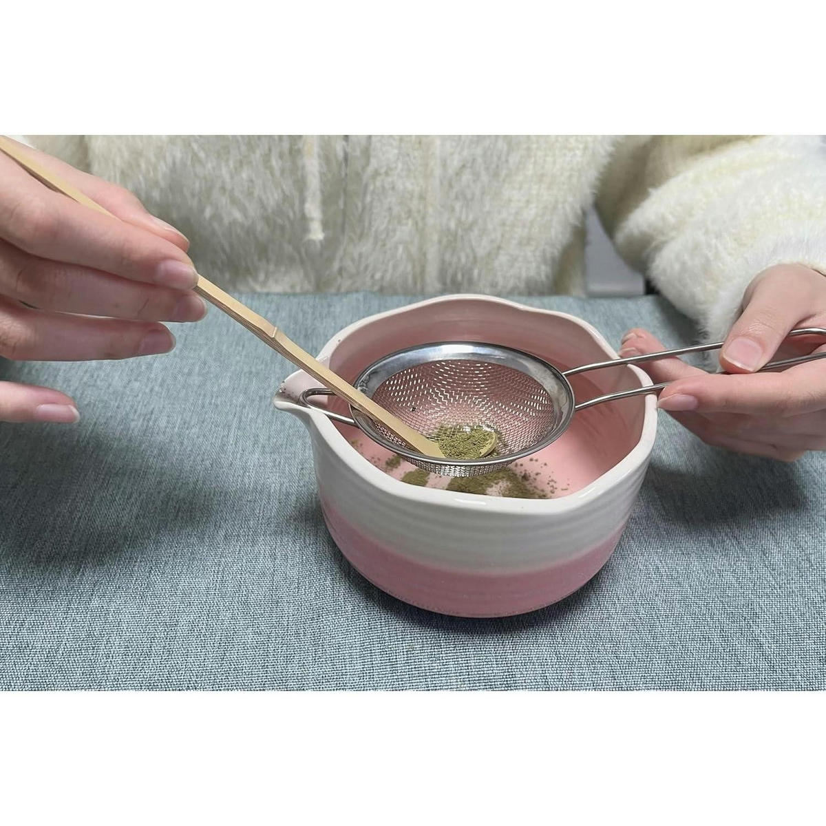 MATCHA Set 5-teiliges Set - Rosa, Naturmaterialien (13/8/13cm)