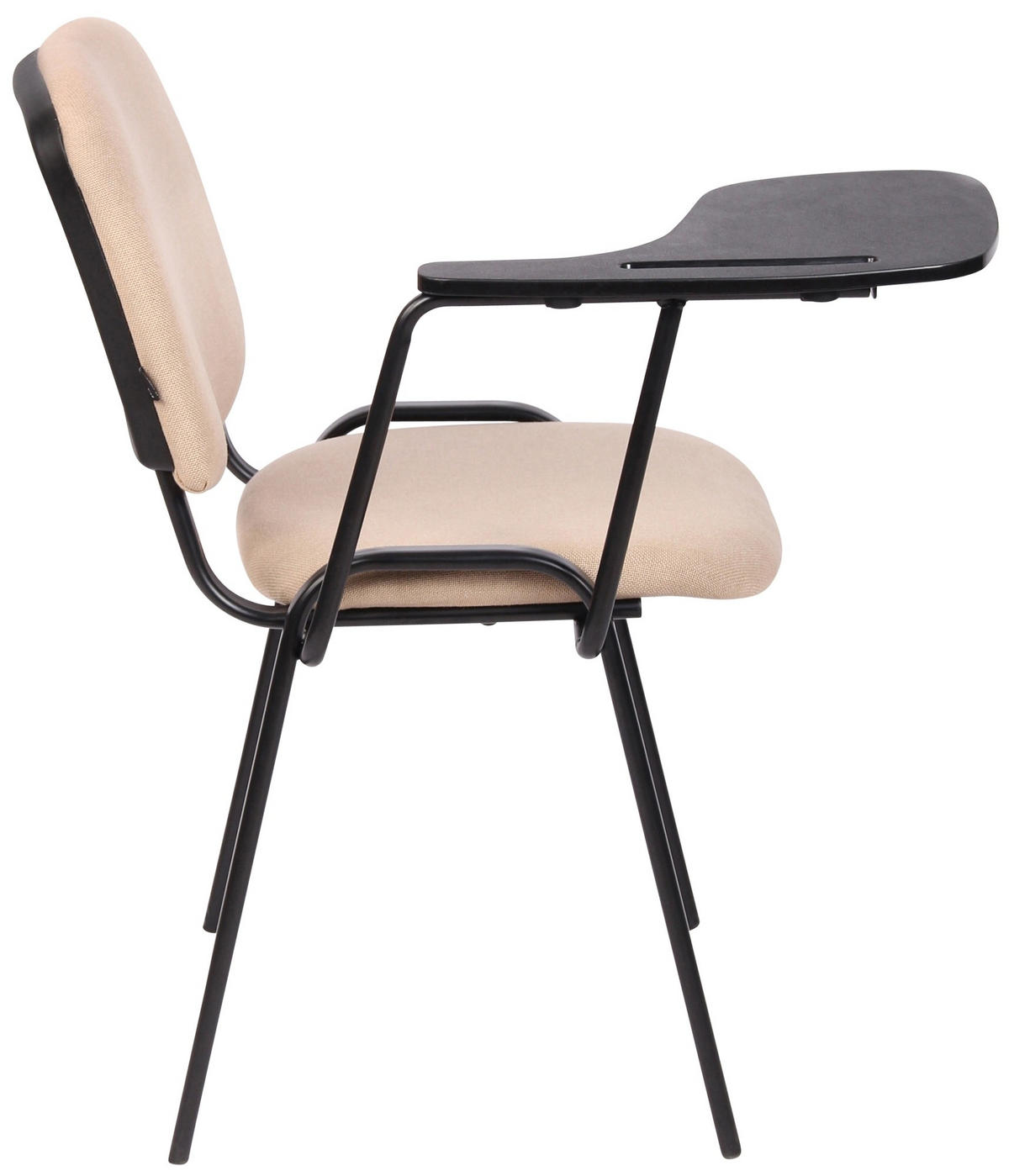 BESUCHERSTUHL 4er Set Stoff creme - Creme/Schwarz, Textil/Metall (53/81/71cm) - CLP