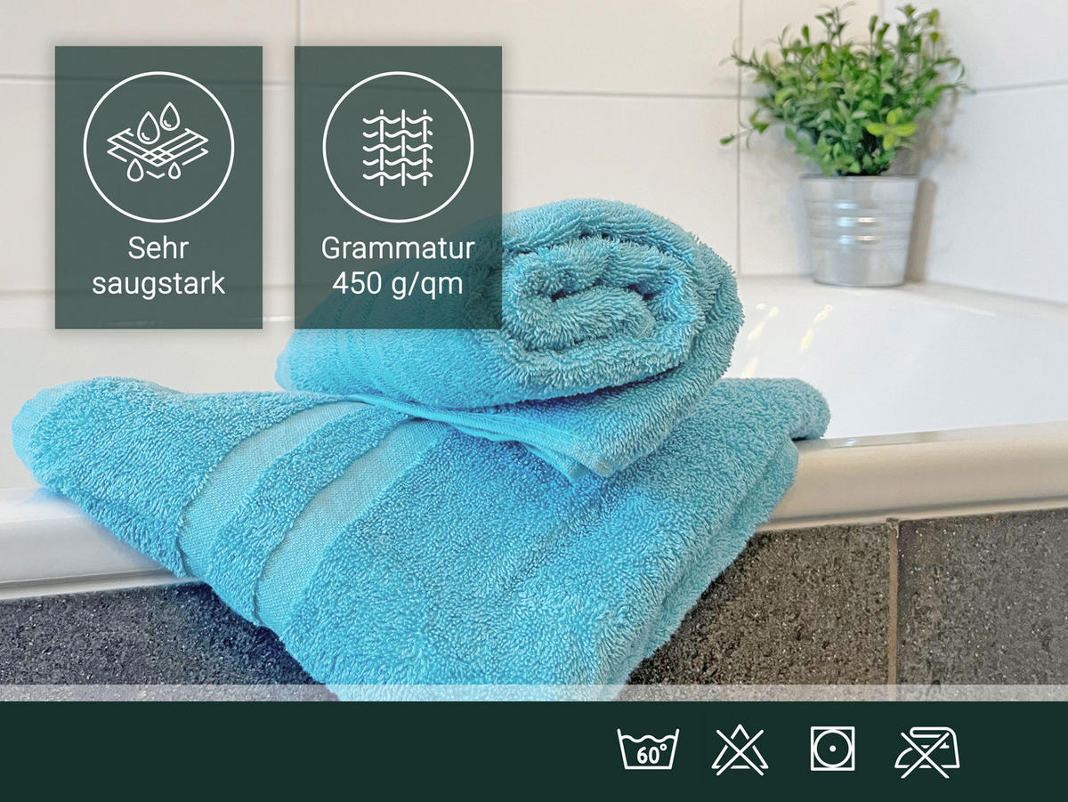 HANDTÜCHER, 6er-Set, 50x100 cm, 100% Baumwolle, Blau - Blau, Textil (50/50cm) - Zollner