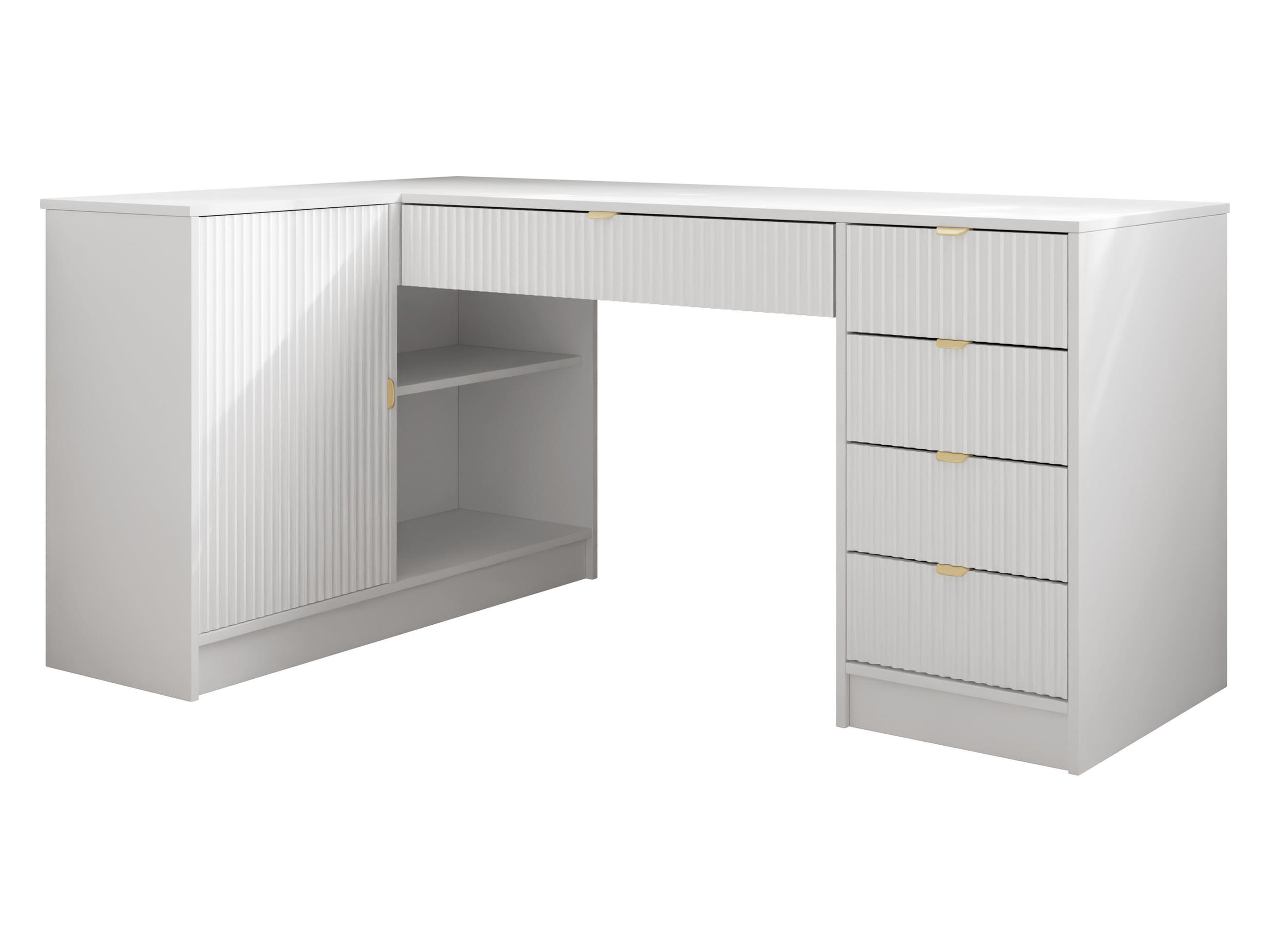ECKSCHREIBTISCH Tireno - Schwarz/Weiß, Holzwerkstoff/Kunststoff (98/158/76cm) - MIRJAN24