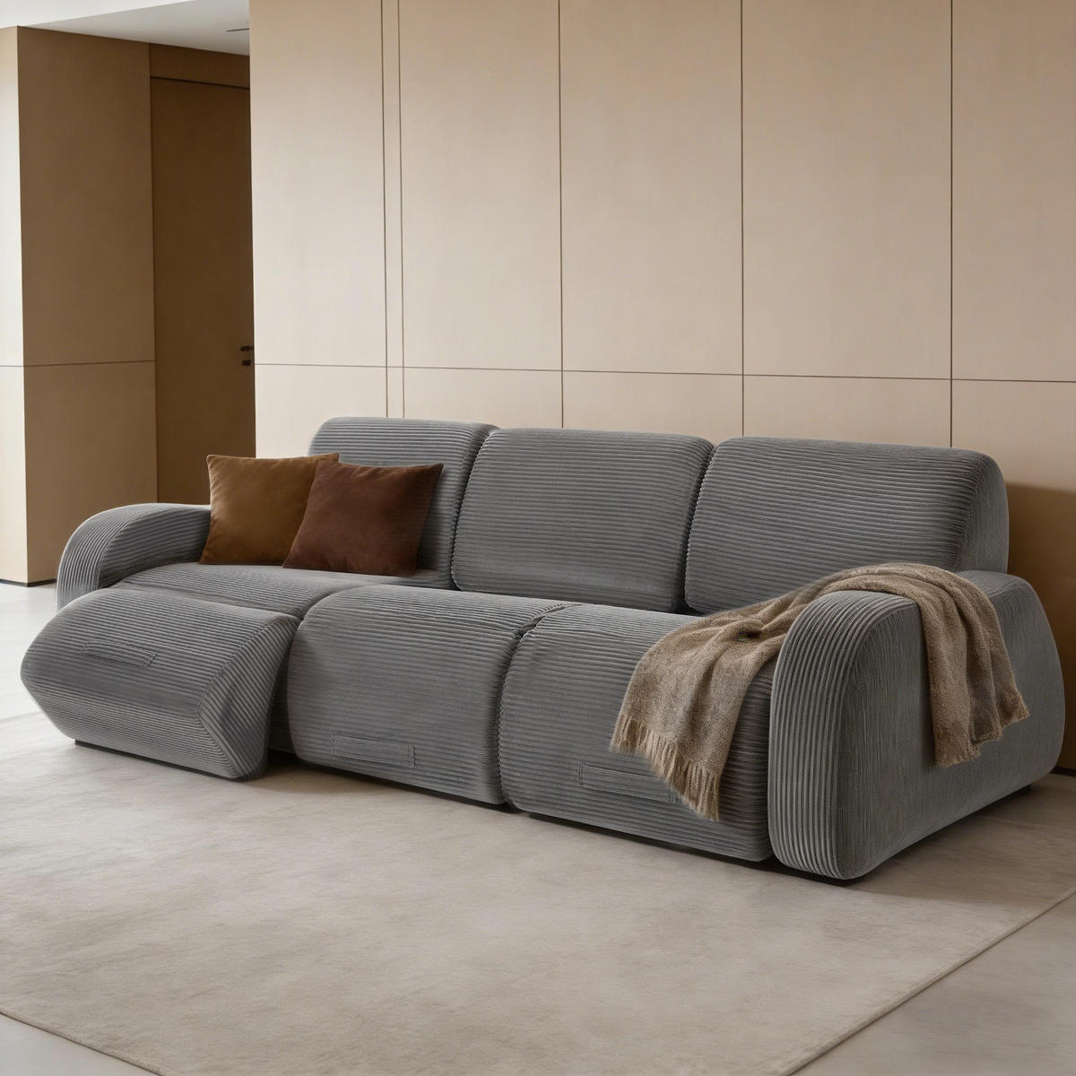 ECKSOFA 247/115/76 cm Grau mit Schlaffunktion - Grau, Textil (115/247cm) - Oxeza