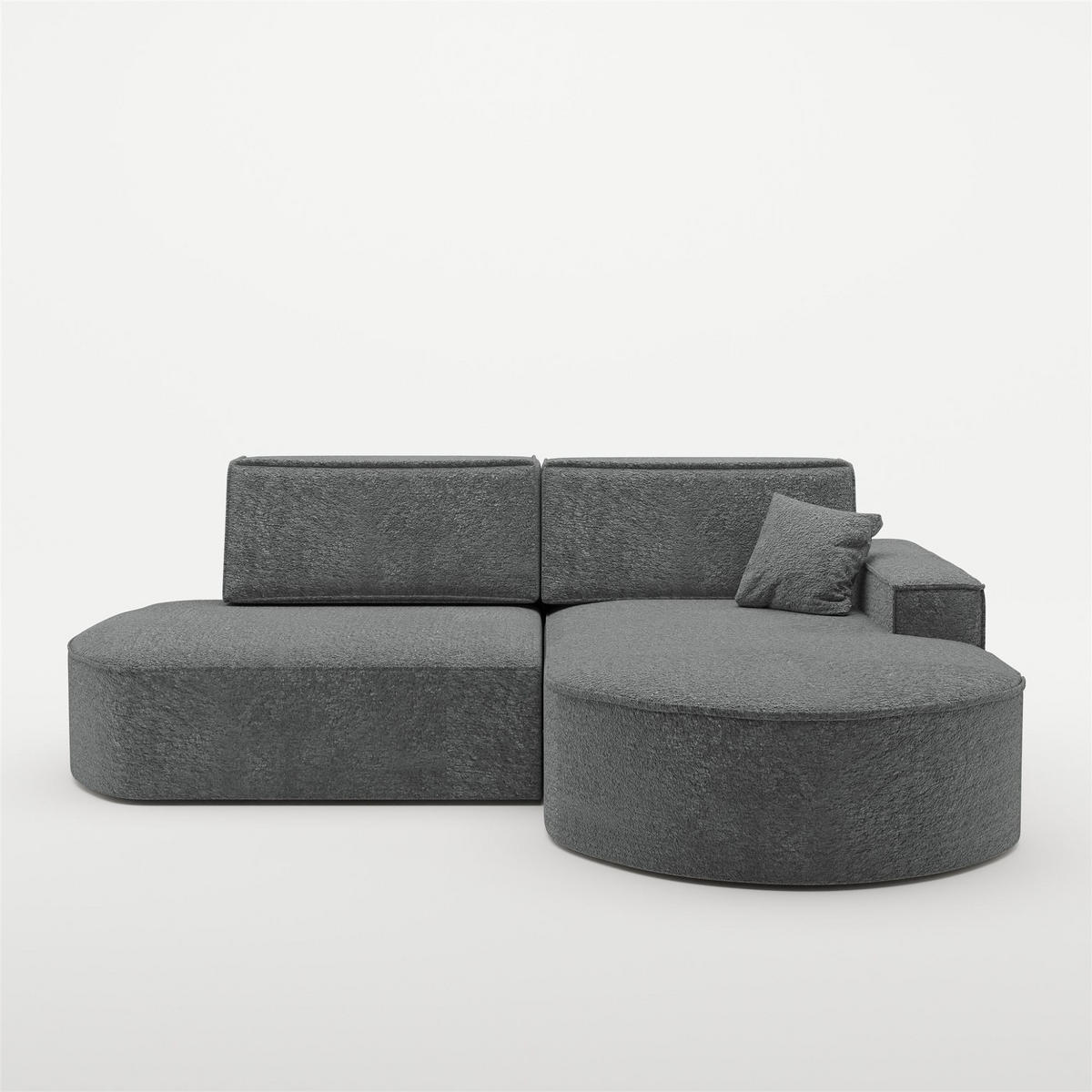 ECKSOFA Venedig Mit Schlaffunktion - Dunkelgrau, Holzwerkstoff/Textil (278/179cm) - Fun Möbel