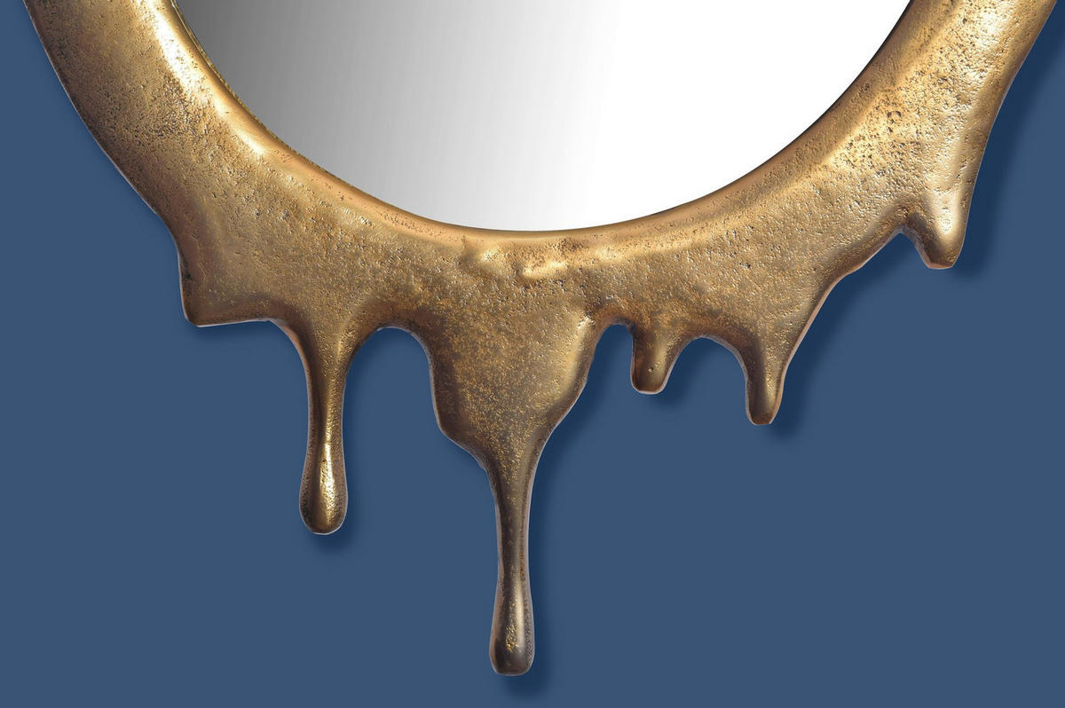 WANDSPIEGEL Oval Metall Gold 50x71 cm Modern - Goldfarben, Glas (50/71/3cm) - KADIMA DESIGN