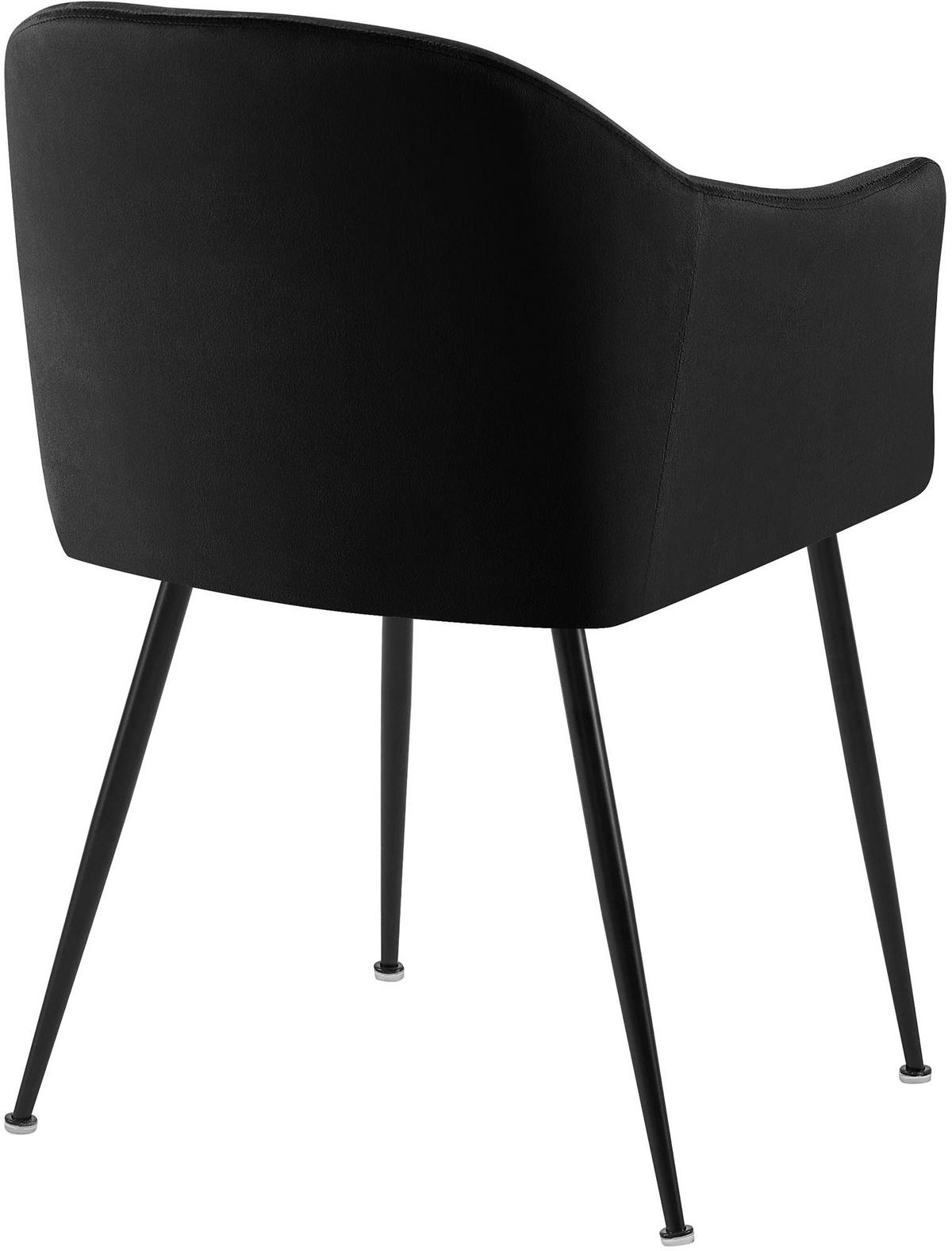 ARMLEHNENSTUHL Samt Schwarz - Schwarz, Textil/Metall (57/80/58cm) - CLP