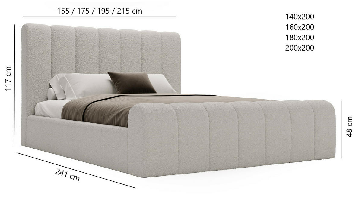 DOPPELBETT 180x200 Valetta mit Bettkasten, Velvet Dunkelgrau - Dunkelgrau, Holz/Textil (180/200cm) - Emporius