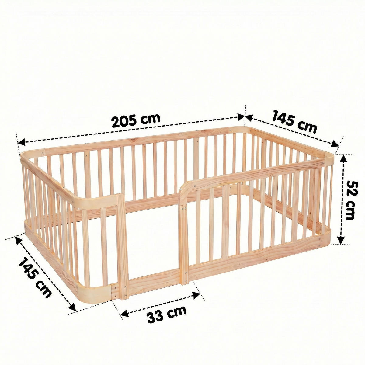 BODENBETT 140/200 cm DE-33064 modular und sicher Natur - Naturfarben, Holzwerkstoff (140/200cm) - ComfortXL