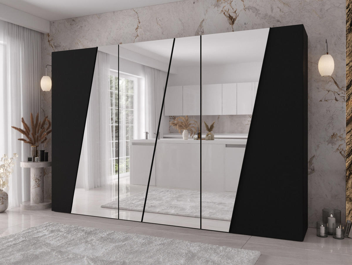 DREHTÜRENSCHRANK Zen 4L 300 cm - Schwarz, Holzwerkstoff/Kunststoff (300/202/50cm) - MIRJAN24