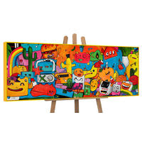 GEMÄLDE Farbenfrohe Welt Schattenfugenrahmen Gelb 150x50 cm - Gelb, Holz (150/50cm) - YS-art gallery