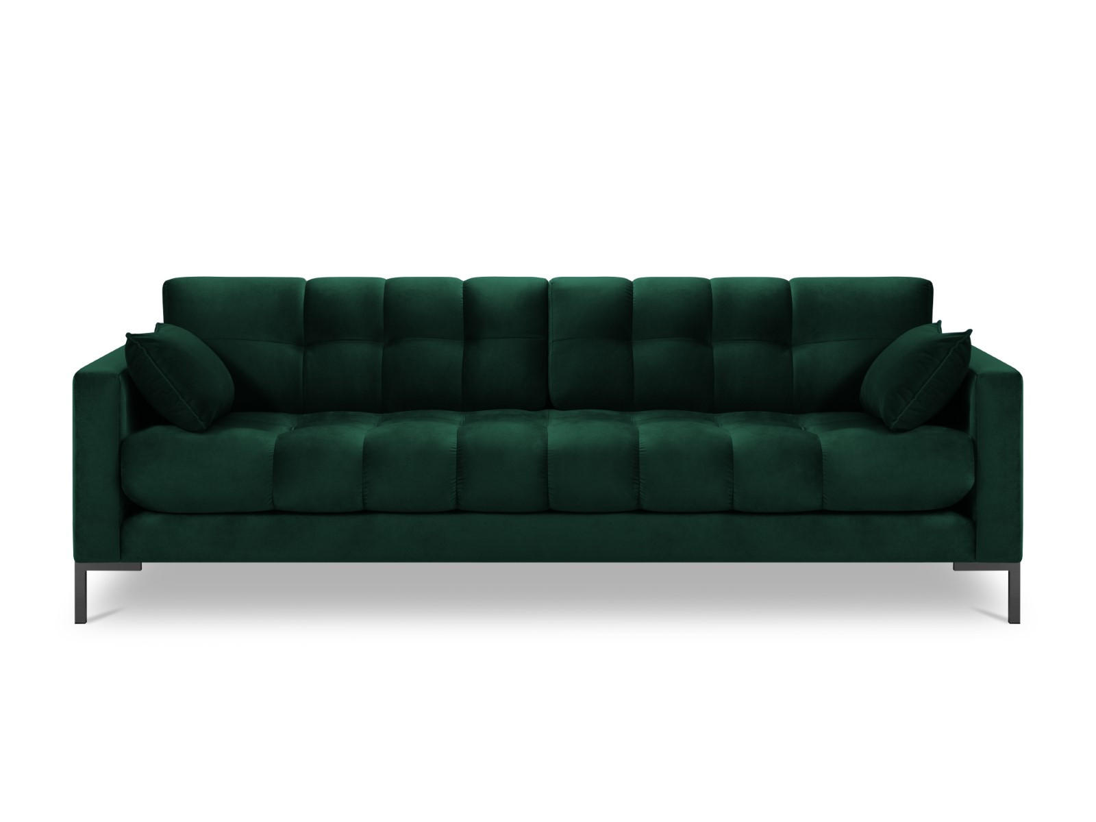 SOFA Mamaia aus Samt flaschengrün 4 Sitzplätze - Grün, Textil (92/75/217cm) - Micadoni