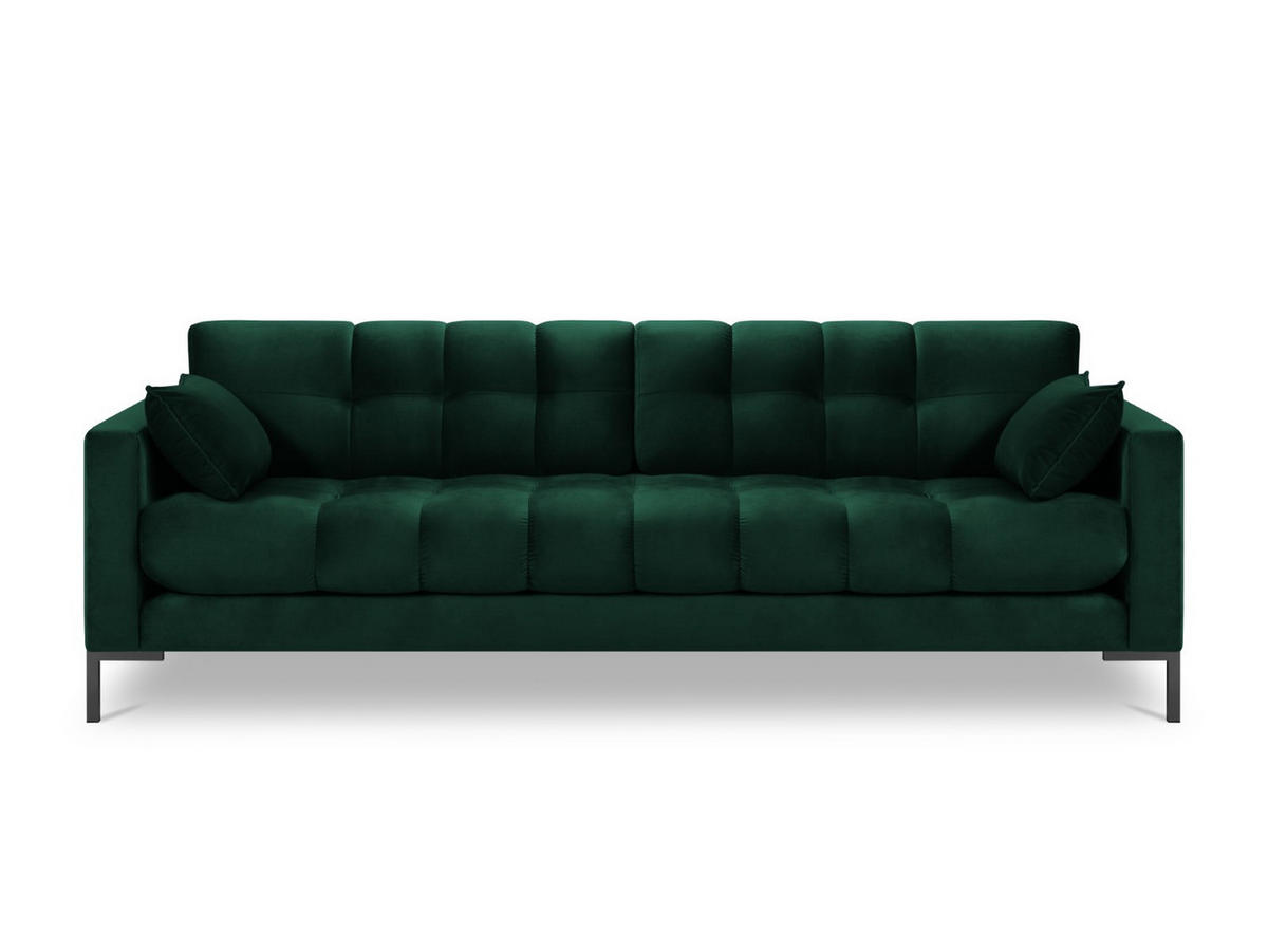 SOFA Mamaia aus Samt flaschengrün 4 Sitzplätze - Grün, Textil (92/75/217cm) - Micadoni
