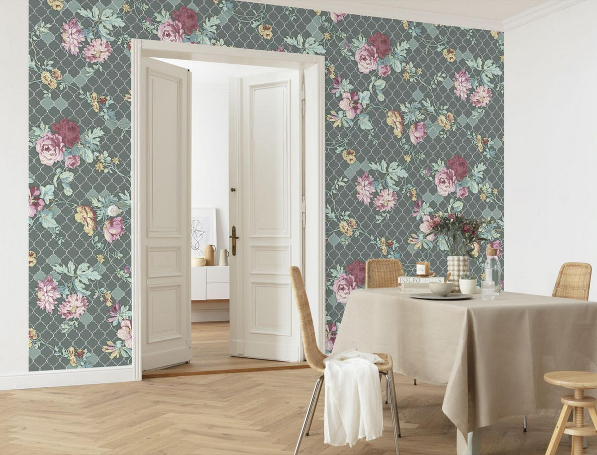 FOTOTAPETE romantischen Blumen 400 x 280 cm - Multicolor, Papier (400/280cm) - Sanders & Sanders
