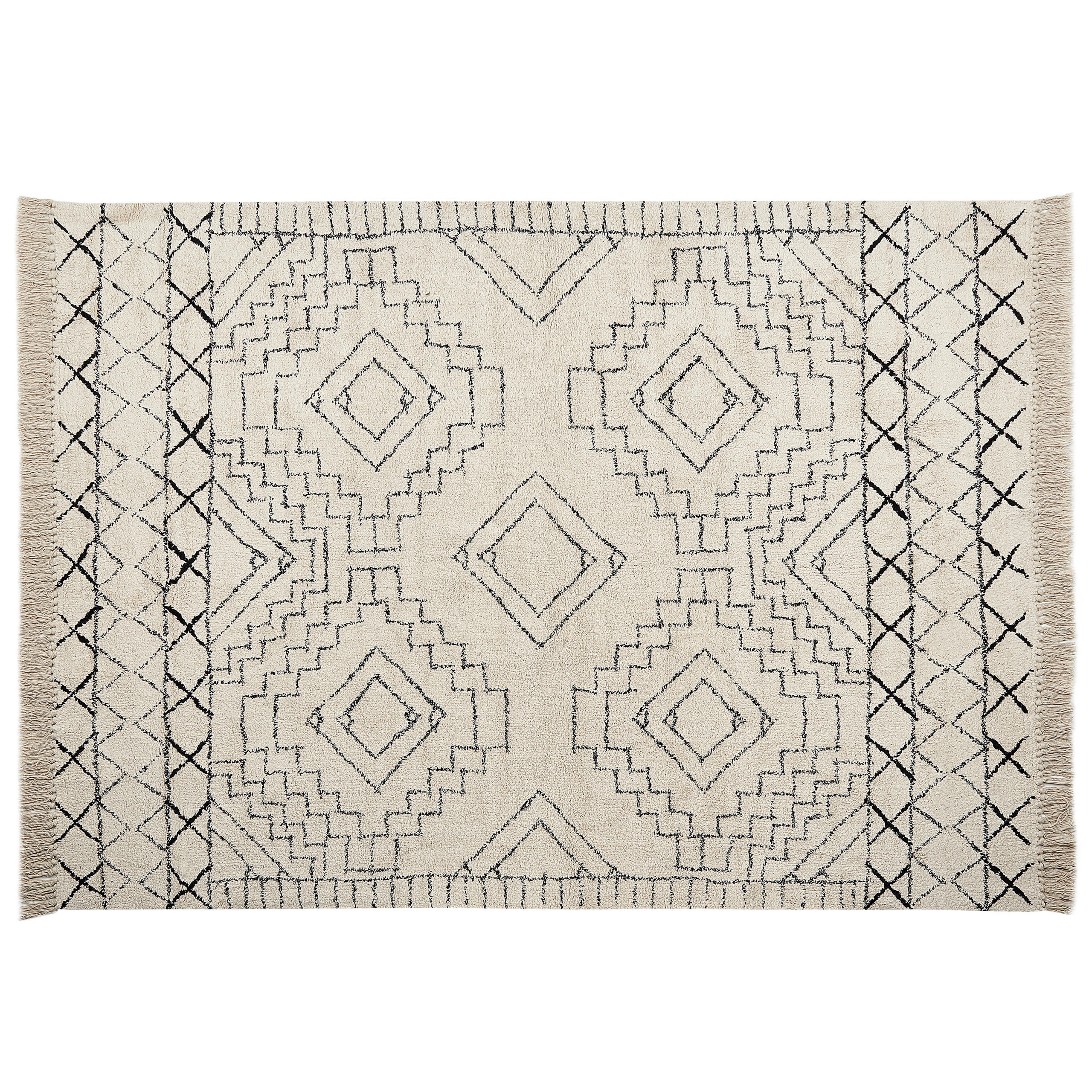 KURZFLOR-TEPPICH Zeyne 230/160 cm - Beige, Textil (160/230cm) - Beliani