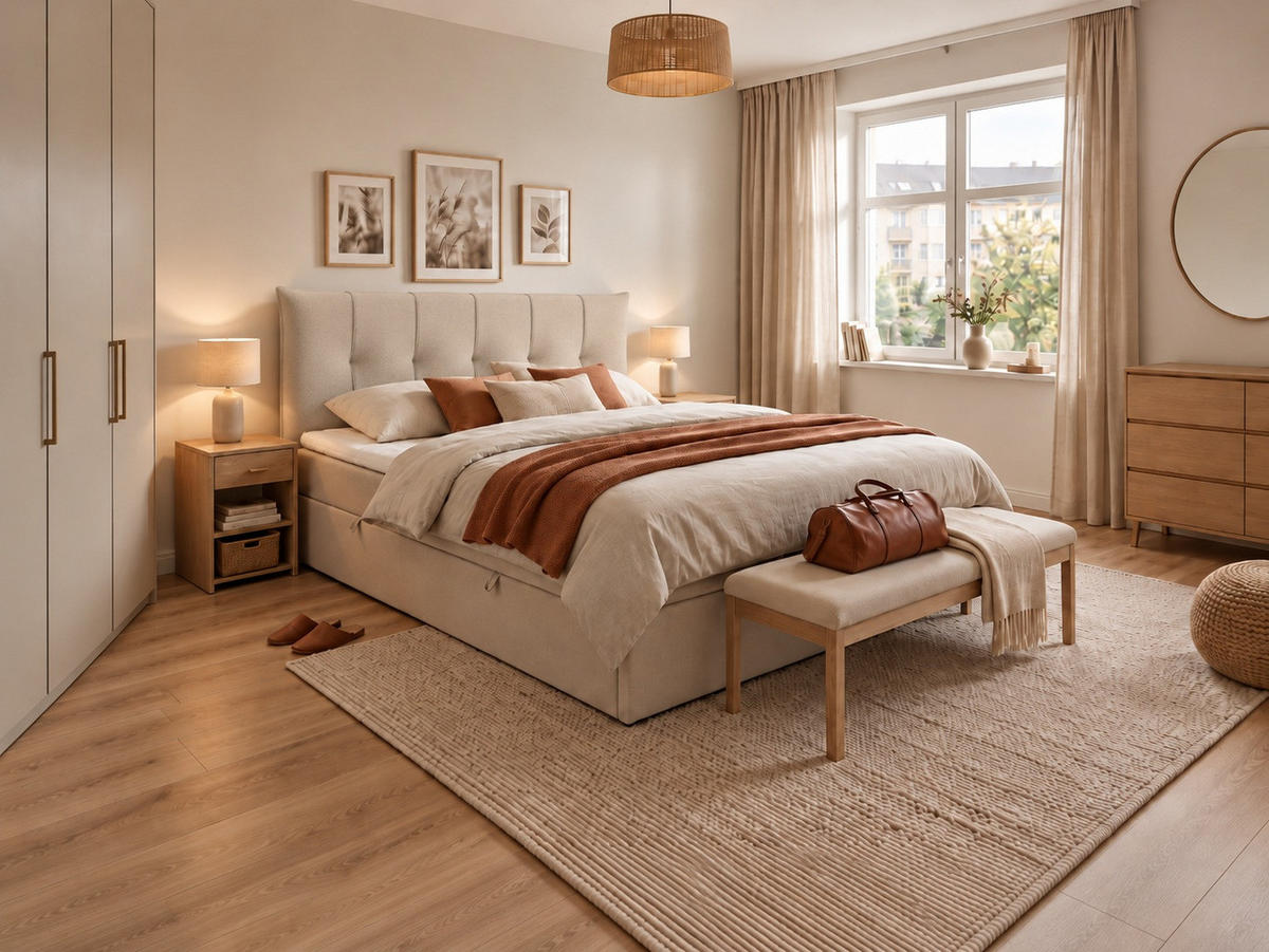 BOXSPRINGBETT PREMIUM 10, 160 x 200 cm, Bettkasten, H3, beige - Beige, Textil (160/200cm) - Labett