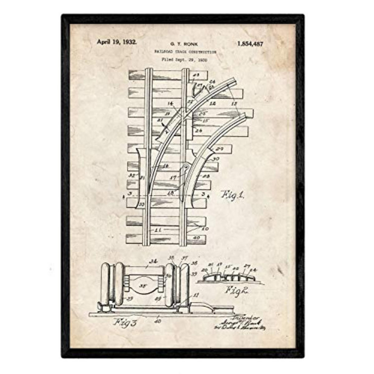 POSTER Eisenbahn Patent A3 Rahmenlos - Klar, Papier (29.7/5/42cm) - Nacnic