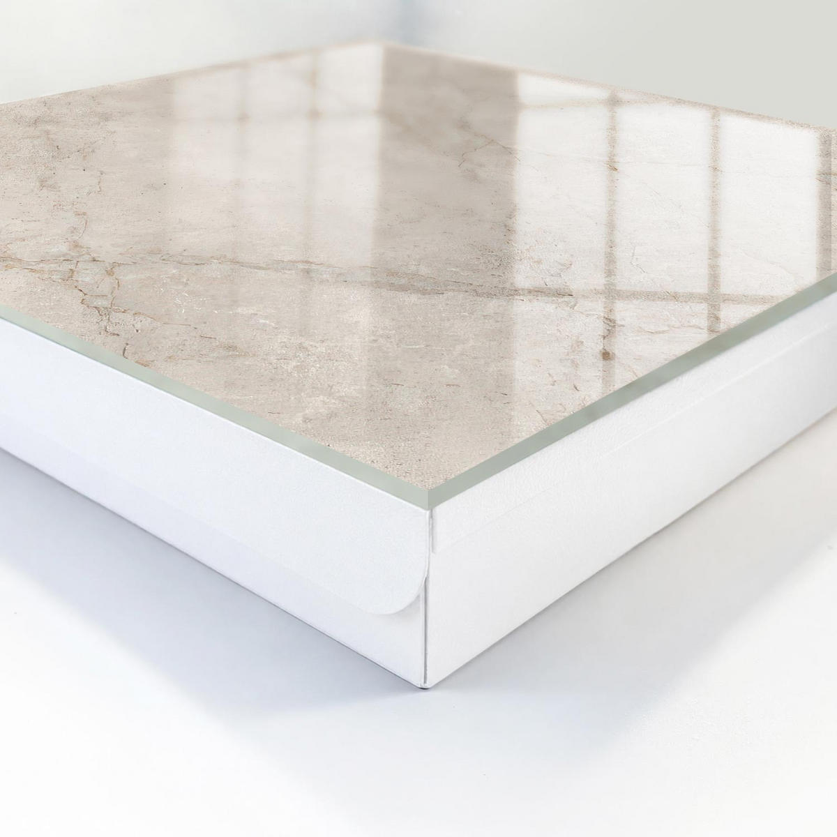SCHLÜSSELBOX Weiß 30x30 cm – Türöffnung nach rechts - Subtile Eleganz - Beige, Metall (30/30/5cm) - TULUP
