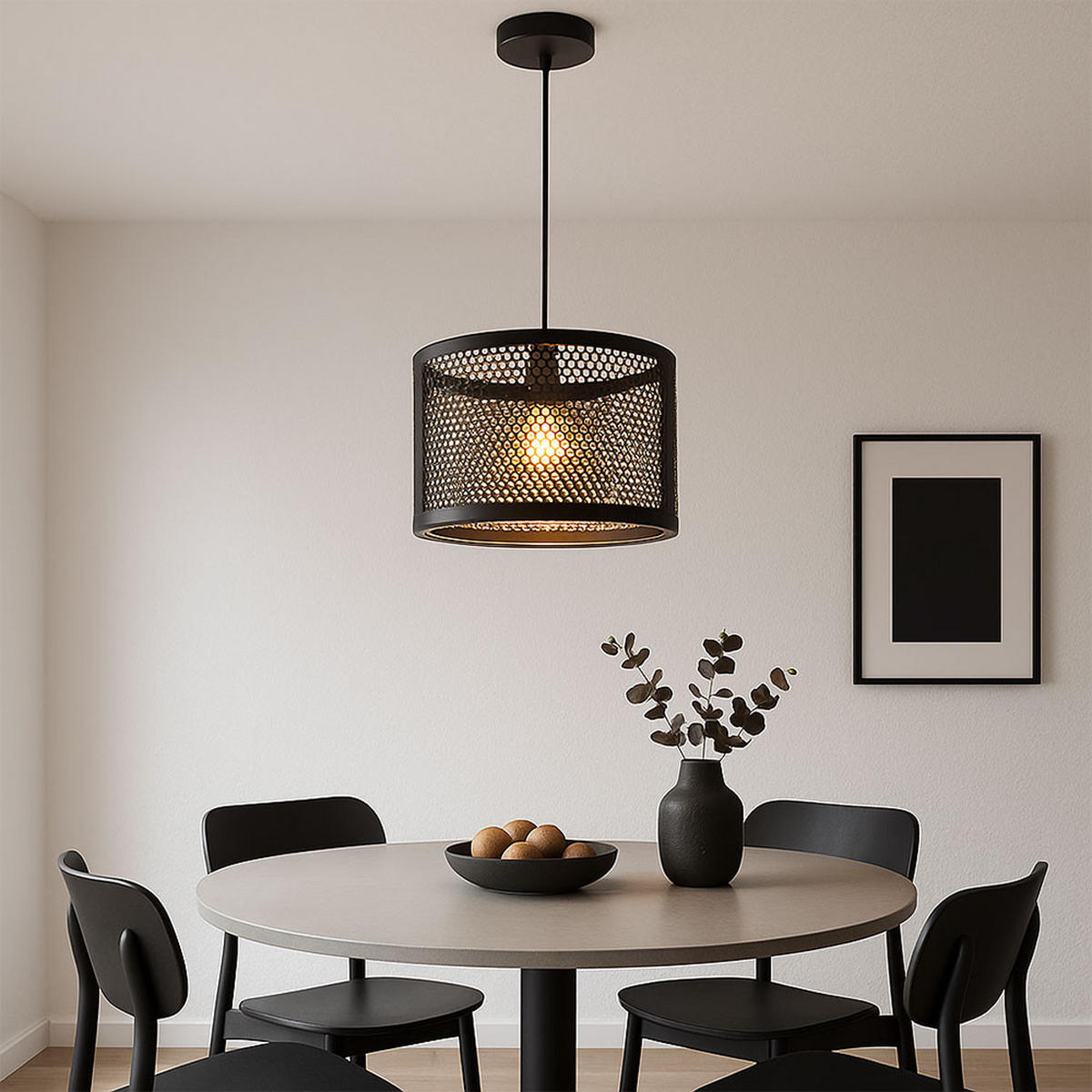 LED HÄNGELEUCHTE VITO Schwarz Metall - Schwarz, Metall (40/40/150cm) - Nowa