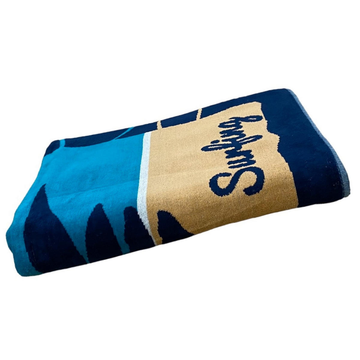 STRANDTUCH Frottee Velours Jacquard Harrington 140x180 400g/m² - Blau, Textil (140/180cm) - LE COMPTOIR DE LA PLAGE