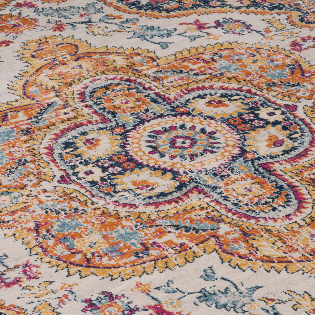 VINTAGE-TEPPICH Joyful Multi - Türkis, Textil (200/290cm) - Kukoon Rugs