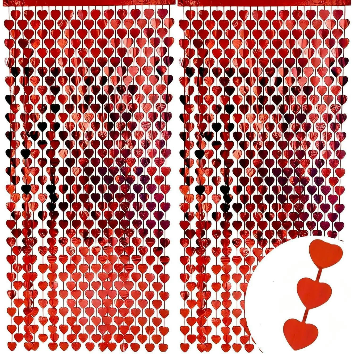 XXXLutz Girlanden-Vorhang Rot 100x1x200 cm