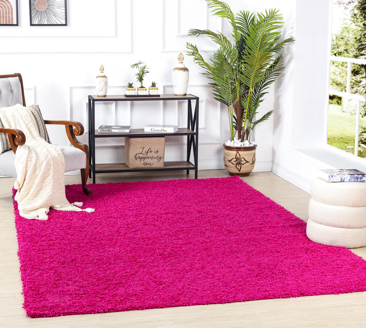HOCHFLORTEPPICH 100/200 cm Rosa - Pink, Naturmaterialien/Textil (100/200cm) - LIVABLISS