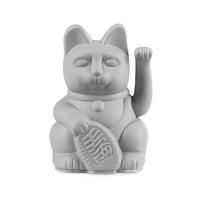 WINKEKATZE Lucky Cat Mini Maneki Neko, Kunststoff, Grey, 9.8 cm - Grau, Kunststoff (6.7/9.8/5.2cm) - Donkey Products