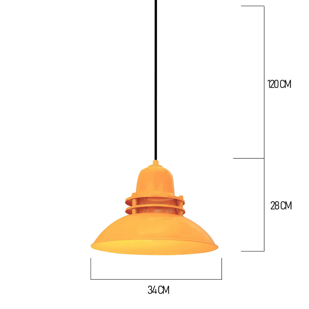 PENDELLEUCHTE Leuchtturm 34/24 - Gelb, Metall (34/34/24cm) - Bamyum