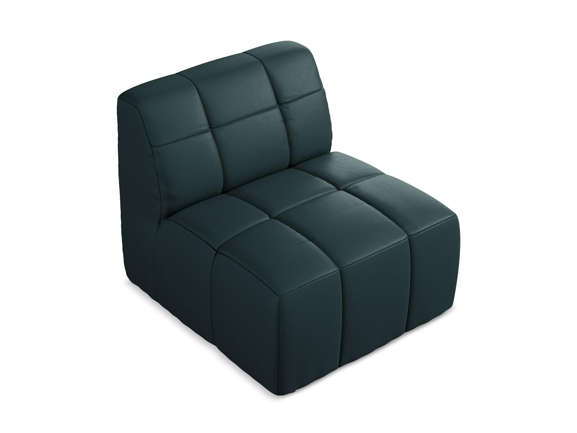 SOFAELEMENT Kunstleder Blau - Petrol/Schwarz, Holzwerkstoff/Kunststoff (75/77/90cm) - Makamii