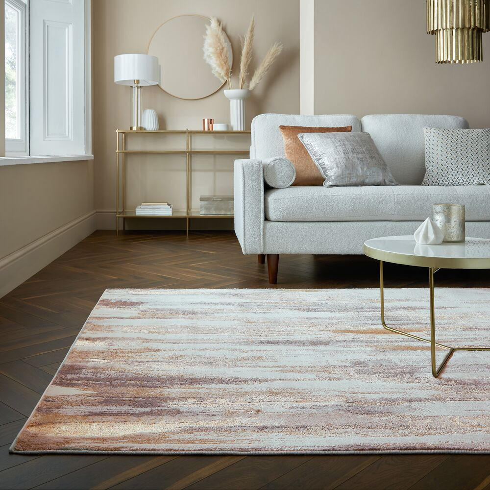 TEPPICH Abstrakt-Design, hochstrapazierfähig ZENNOR, Gold 200x290 cm - Goldfarben, Textil (200/290cm) - KADIMA DESIGN
