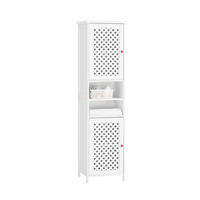 HOCHSCHRANK Weiß 45x41.5x170cm - Weiß, Holzwerkstoff (45/170/41.5cm) - SoBuy