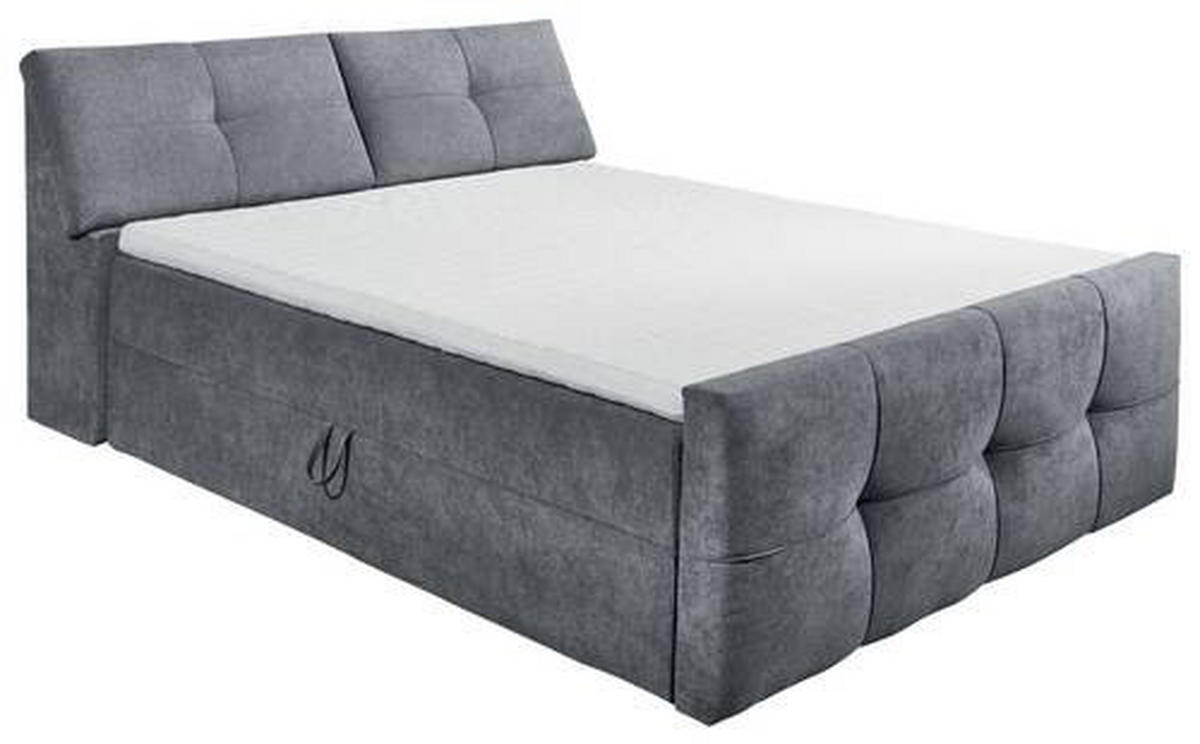 BOXBETT 160/200 cm  in Anthrazit  - Anthrazit/Schwarz, MODERN, Kunststoff/Textil (160/200cm) - MID.YOU