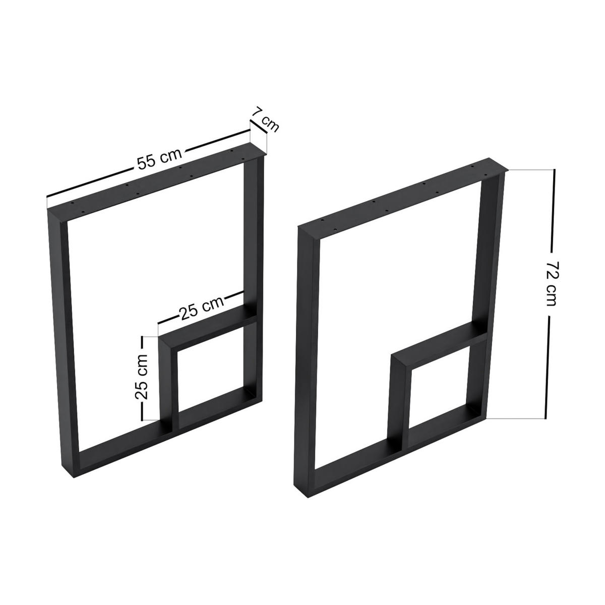TISCHGESTELL-SET 2 TLG. Kauhava - Schwarz, Metall (55/72/7cm) - [en.casa]