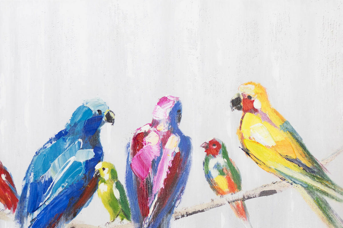 ACRYLBILD HANDGEMALT 120/60 cm - Multicolor/Weiß, Holz/Textil (120/60cm) - KUNSTLOFT