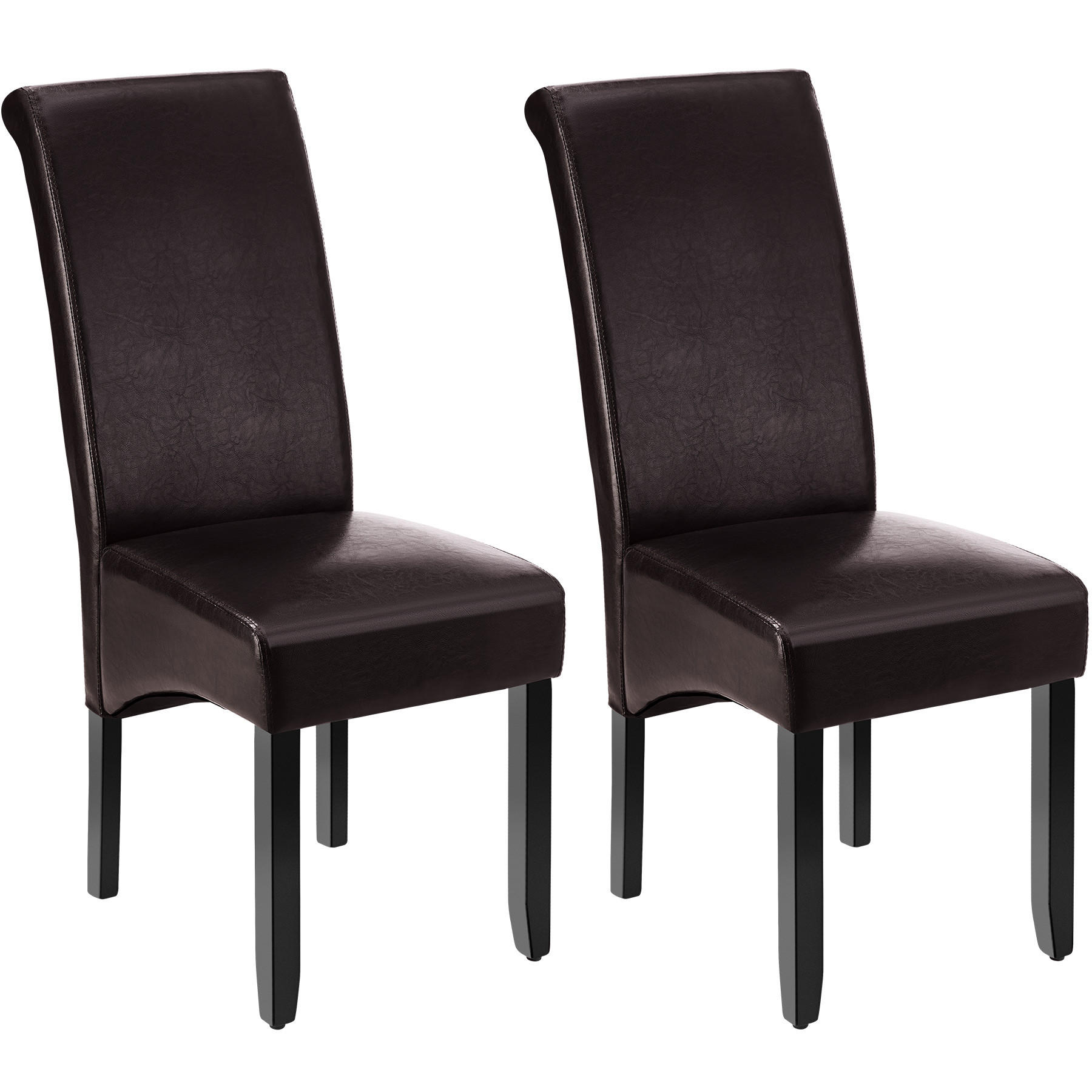 ESSZIMMERSTUHL 2er Set 44 x 63 x 106 cm braun - Braun, Textil (44/106/45cm) - tectake