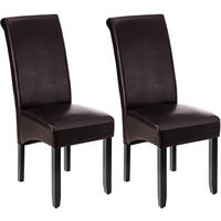 ESSZIMMERSTUHL 2er Set 44 x 63 x 106 cm braun - Braun, Textil (44/106/45cm) - tectake