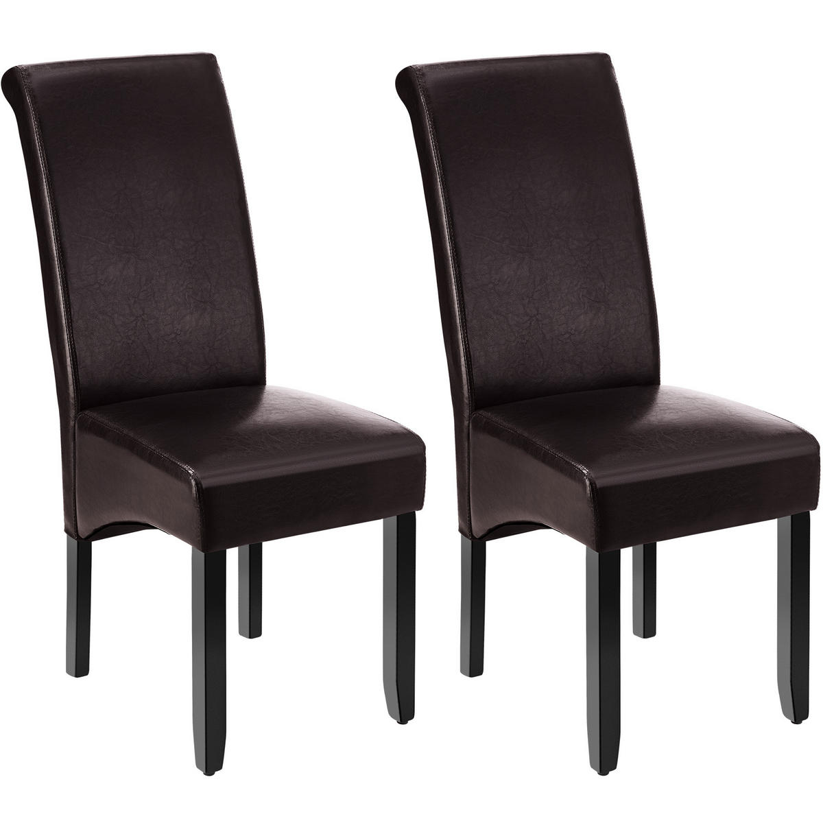 ESSZIMMERSTUHL 2er Set 44 x 63 x 106 cm braun - Braun, Textil (44/106/45cm) - tectake