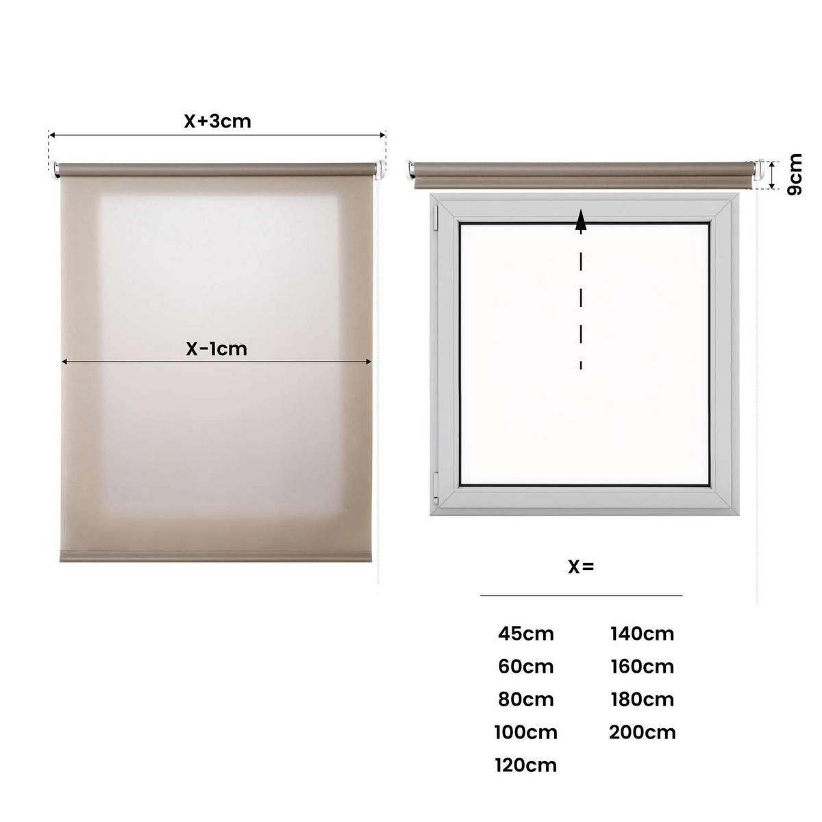 ROLLO Steingrau, 45 cm x 180 cm - Graubraun, Kunststoff (45/180cm) - STORESDECO