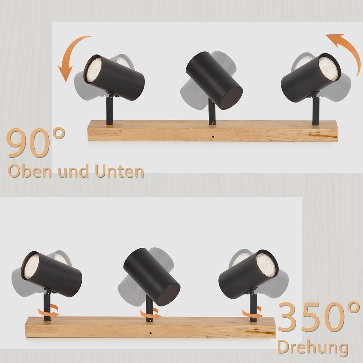 DECKENSTRAHLER Glühberg 10.5/14.3/41 cm - Schwarz, Metall (41/10.5/14.3cm) - ZMH